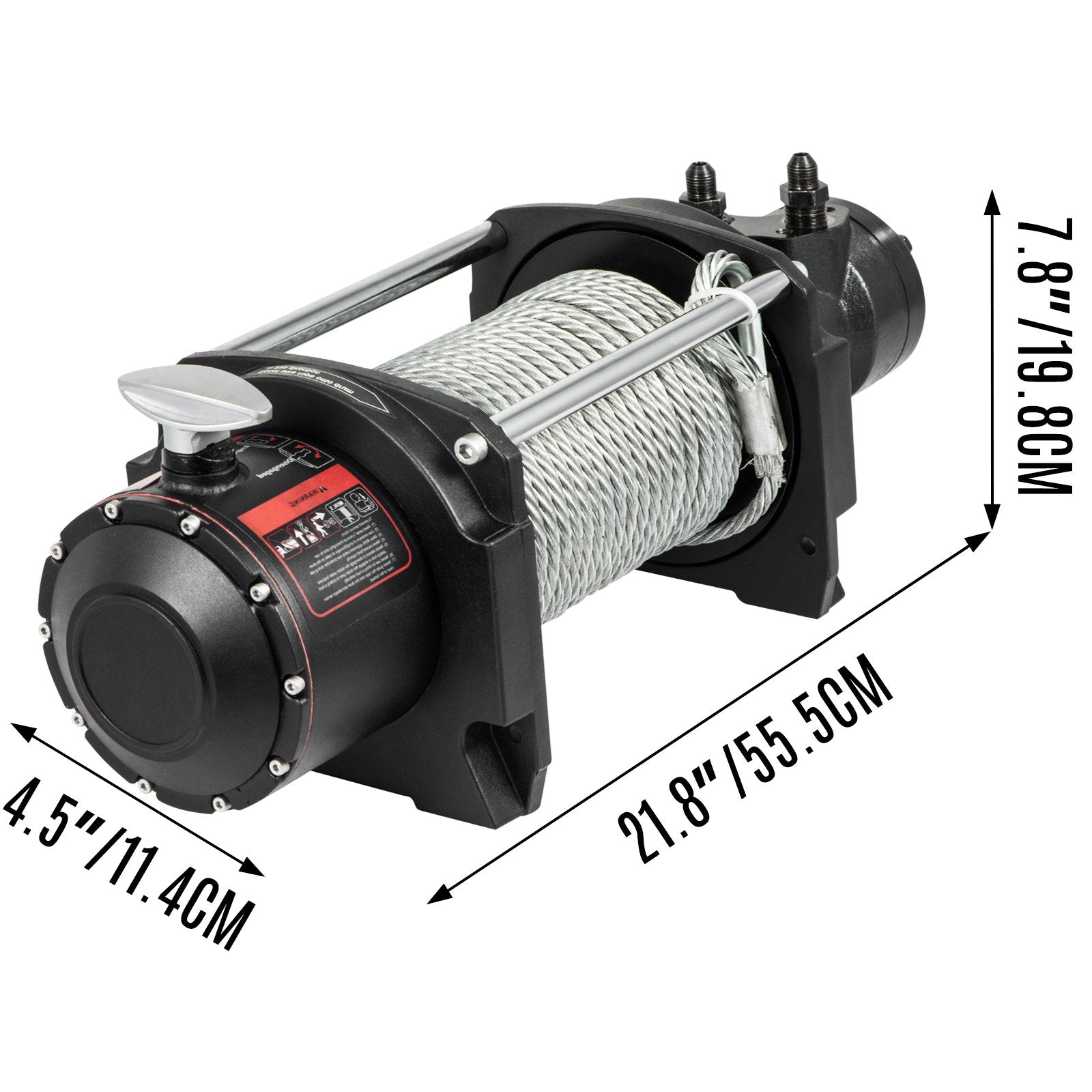Industrial Hydraulic Winch 4535kg, Hydraulic Anchor Winch with 24m Strong Steel Cable, Hydraulic Drive Winch V952-YYJP10000B0000001V0