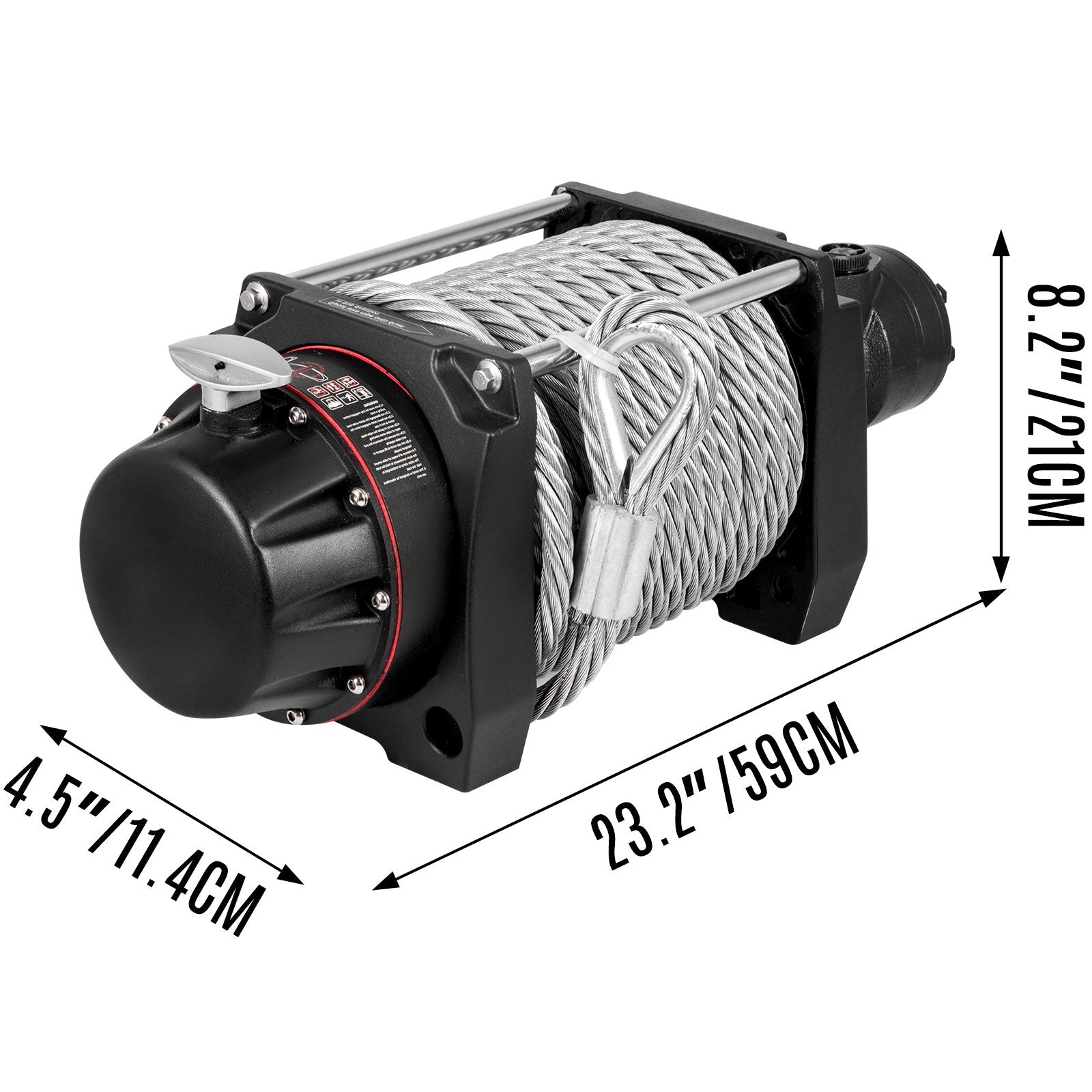 Industrial Hydraulic Winch 9071kg, Hydraulic Anchor Winch with 24m Strong Steel Cable, Hydraulic Drive Winch V952-YYJP20000B0000001V0