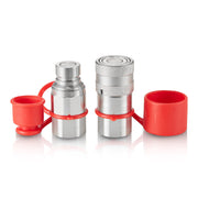 1/2" Flat Face Hydraulic Couplers 1/2" NPT Skid Steer Couplers 2 Dust Caps V952-YYKSJTISO1605BND4V0