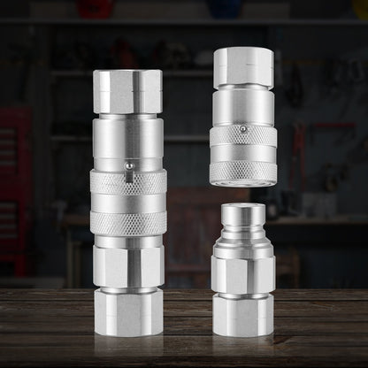 1/2" Flat Face Hydraulic Couplers 1/2" NPT Skid Steer Couplers 2 Dust Caps V952-YYKSJTISO1605BND4V0