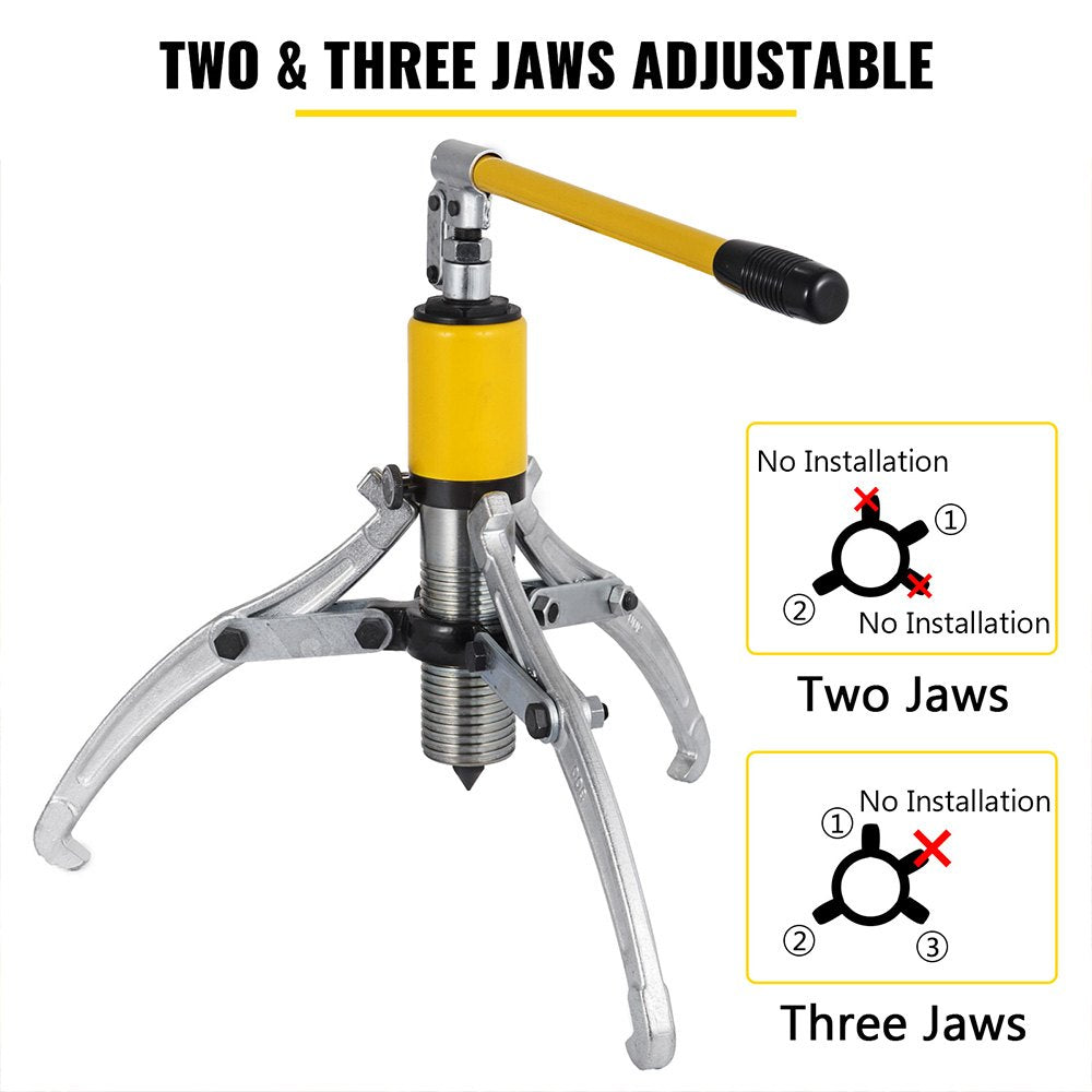 Hydraulic Gear Puller, 15 Ton Max. Capacity Hydraulic Puller, 2 or 3 Jaws Bearing Hub Separator, 3.9"- 11.8" V952-YYLM15TZTS0000001V0
