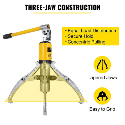 Hydraulic Gear Puller, 15 Ton Max. Capacity Hydraulic Puller, 2 or 3 Jaws Bearing Hub Separator, 3.9"- 11.8" V952-YYLM15TZTS0000001V0