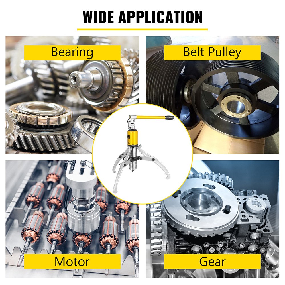 Hydraulic Gear Puller, 15 Ton Max. Capacity Hydraulic Puller, 2 or 3 Jaws Bearing Hub Separator, 3.9"- 11.8" V952-YYLM15TZTS0000001V0
