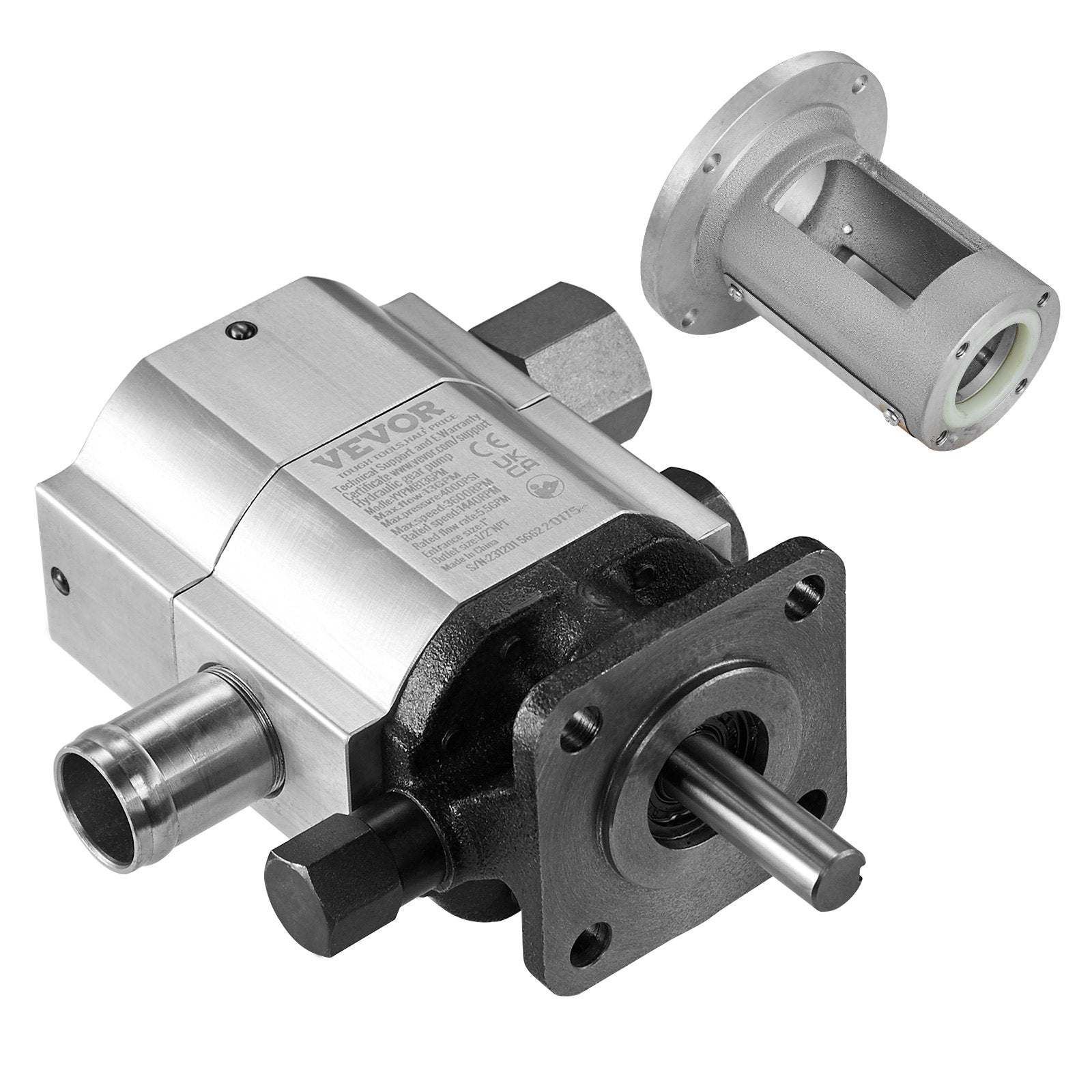 Hydraulic Wood Log Splitter Pump Kit, 13 GPM, 2 Stage 4000 PSI Aluminum Hydraulic Gear Pump, with Coupling V952-YYPMB13GPM30I45SJV0