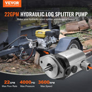 Hydraulic Log Splitter Pump, 22GPM, 2 Stage 4000PSI Wood Log Splitter Pump, 1'' Inlet 3/4'' NPT Outlet 3600 V952-YYPMB22GPM40JEUBVV0