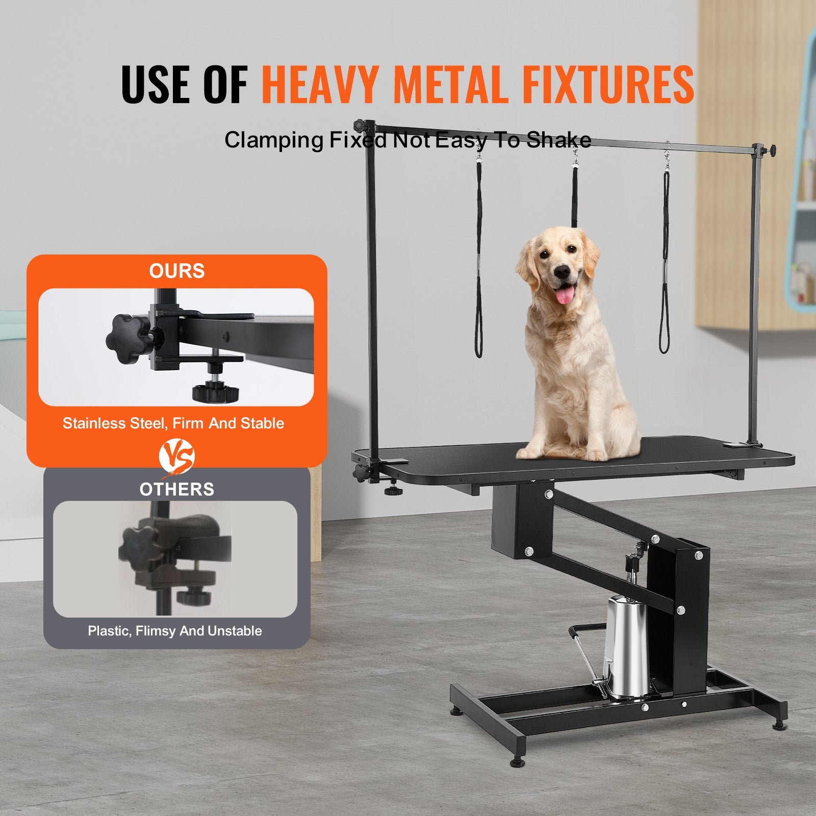 109cm Hydraulic Pet Grooming Table, Heavy Duty Dog Grooming Arm for Medium/ Small Dogs, Height Adjustable Dog V952-YYSJMRZ43INC3V0M1V0