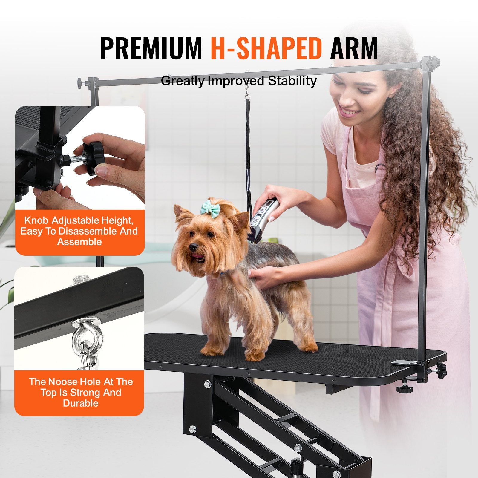 109cm Hydraulic Pet Grooming Table, Heavy Duty Dog Grooming Arm for Medium/ Small Dogs, Height Adjustable Dog V952-YYSJMRZ43INC3V0M1V0