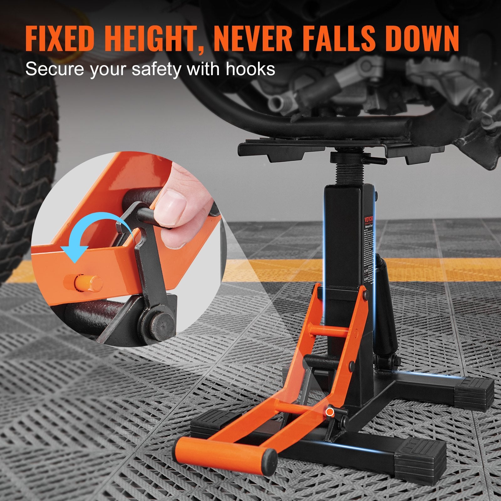 Dirt Bike Lift Stand, Motorcycle Jack Lift Stand 440 lbs Capacity and Hydraulic Lift Operation, Adjustable V952-YYSJZJCJH440LGJQLV0