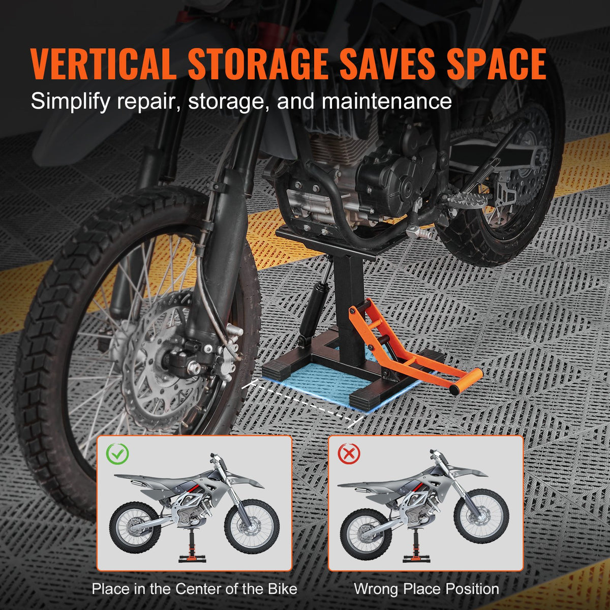 Dirt Bike Lift Stand, Motorcycle Jack Lift Stand 440 lbs Capacity and Hydraulic Lift Operation, Adjustable V952-YYSJZJCJH440LGJQLV0