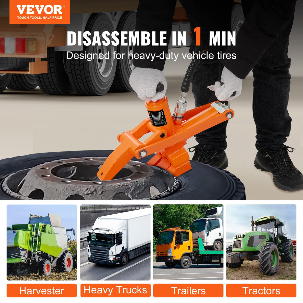 Hydraulic Bead Breaker, 1000 PSI Tire Bead Breaker with Metal Foot Pump, Heavy-duty Steel Bead Breaker Tool V952-YYSTQPSJHYYBI068EV0
