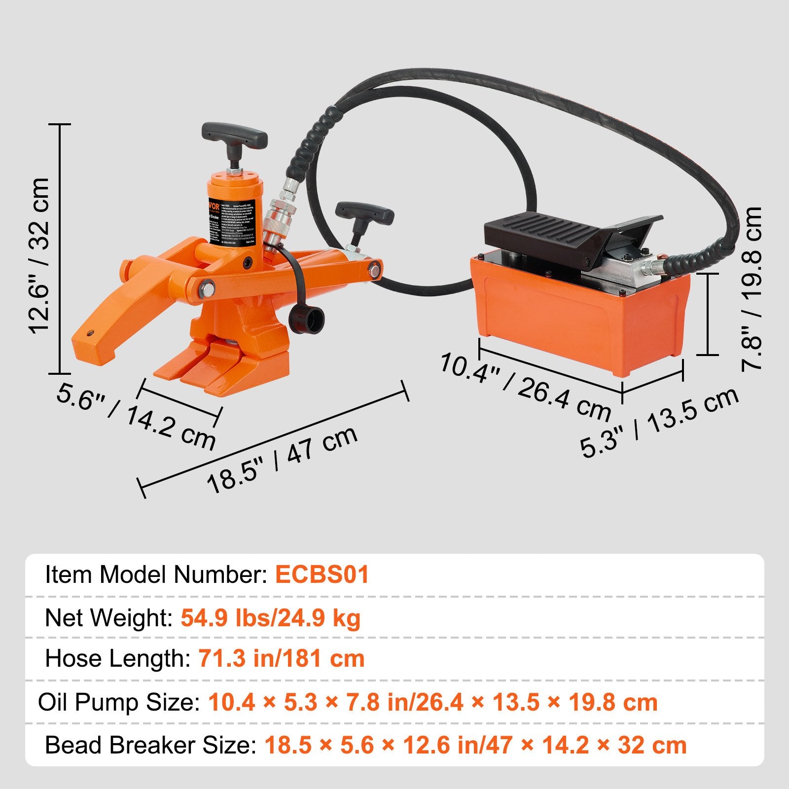 Hydraulic Bead Breaker, 1000 PSI Tire Bead Breaker with Metal Foot Pump, Heavy-duty Steel Bead Breaker Tool V952-YYSTQPSJHYYBI068EV0