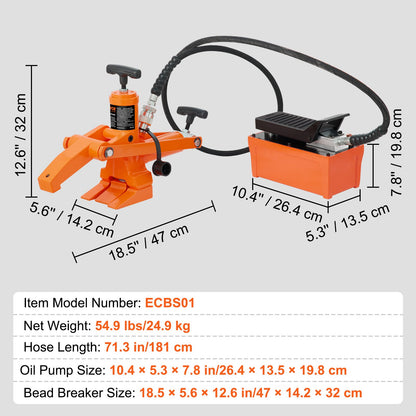 Hydraulic Bead Breaker, 1000 PSI Tire Bead Breaker with Metal Foot Pump, Heavy-duty Steel Bead Breaker Tool V952-YYSTQPSJHYYBI068EV0