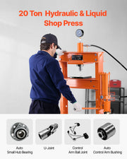 20 T Hydraulic Shop Press Hydraulic Press with Press Plate for Bending V952-YYYBSQCJYLJL2MQ89V0