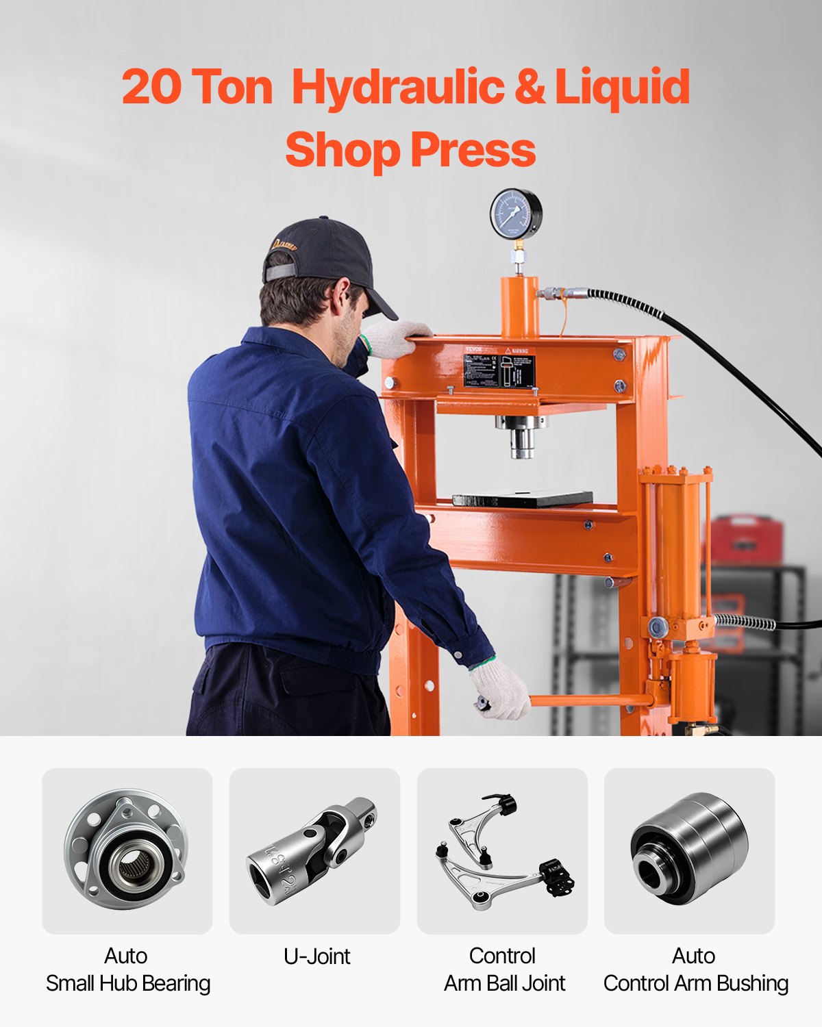 20 T Hydraulic Shop Press Hydraulic Press with Press Plate for Bending V952-YYYBSQCJYLJL2MQ89V0