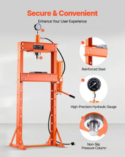 20 T Hydraulic Shop Press Hydraulic Press with Press Plate for Bending V952-YYYBSQCJYLJL2MQ89V0
