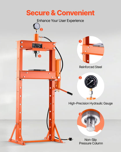 20 T Hydraulic Shop Press Hydraulic Press with Press Plate for Bending V952-YYYBSQCJYLJL2MQ89V0