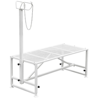 Livestock Stand 51x23 inches, Trimming Stand with Straight Head Piece, Goat Trimming Stand Metal Frame Sheep V952-YYZJJSCDLZBS00001V0
