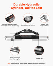 Hydraulic Steering Kit, 150 HP, Marine Boat Hydraulic Steering System, with 6.9 MPa/1000 psi Helm Pump, V952-YYZXXTTJ150HIHNTU001V0