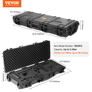 Rifle Case, Rifle Hard Case with 3 Layers Fully-protective Foams, 42 inch lockable Hard Gun Case with Wheels, V952-YZBQH42INS00XOQXYV0