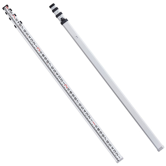 Aluminum Grade Rod, 14-Feet/8ths 4 Sections Telescopic Measuring Rod, Double-Sided Scale 1/8in Leveling Rod V952-YZCLG14YCFEEVMVL0V0