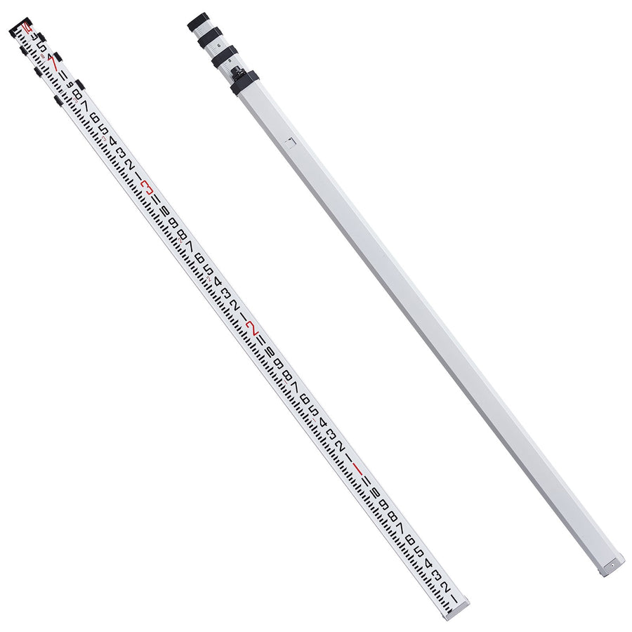 Aluminum Grade Rod, 14-Feet/8ths 4 Sections Telescopic Measuring Rod, Double-Sided Scale 1/8in Leveling Rod V952-YZCLG14YCFEEVMVL0V0