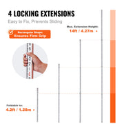 Aluminum Grade Rod, 14-Feet/8ths 4 Sections Telescopic Measuring Rod, Double-Sided Scale 1/8in Leveling Rod V952-YZCLG14YCFEEVMVL0V0