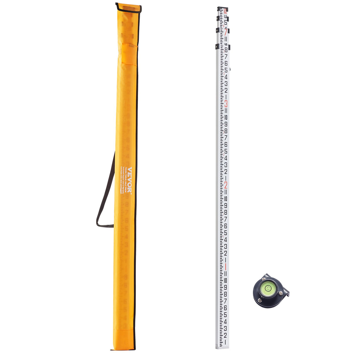 Aluminum Grade Rod, 14-Feet/8ths 4 Sections Telescopic Measuring Rod, Double-Sided Scale 1/8in Leveling Rod V952-YZCLG14YCFEEVMVL0V0