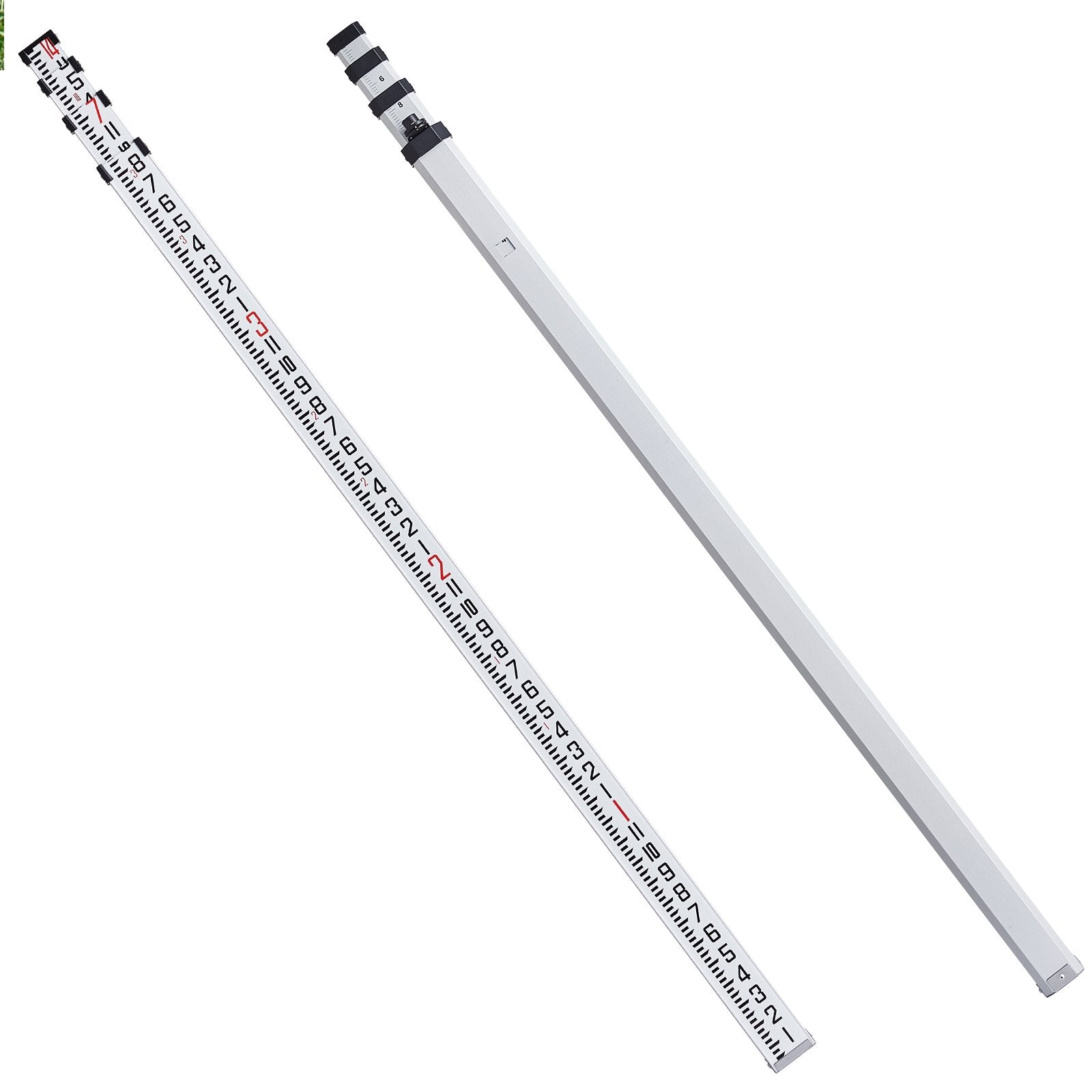 Aluminum Grade Rod, 14-Feet/8ths 4 Sections Telescopic Measuring Rod, Double-Sided Scale 1/8in Leveling Rod V952-YZCLG14YCFEEVMVL0V0