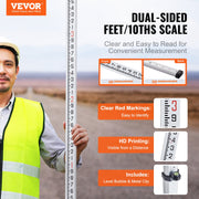 Measuring Rod 16-Feet/10ths 4 Sections Telescopic Grade Rod 1/10ft w/ Bag V952-YZCLG16YCFEE7GXUHV0