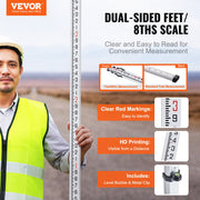 Measuring Rod 16-Feet/8ths 4 Sections Telescopic Grade Rod 1/8in w/ Bag V952-YZCLG16YCFEEEFB0YV0