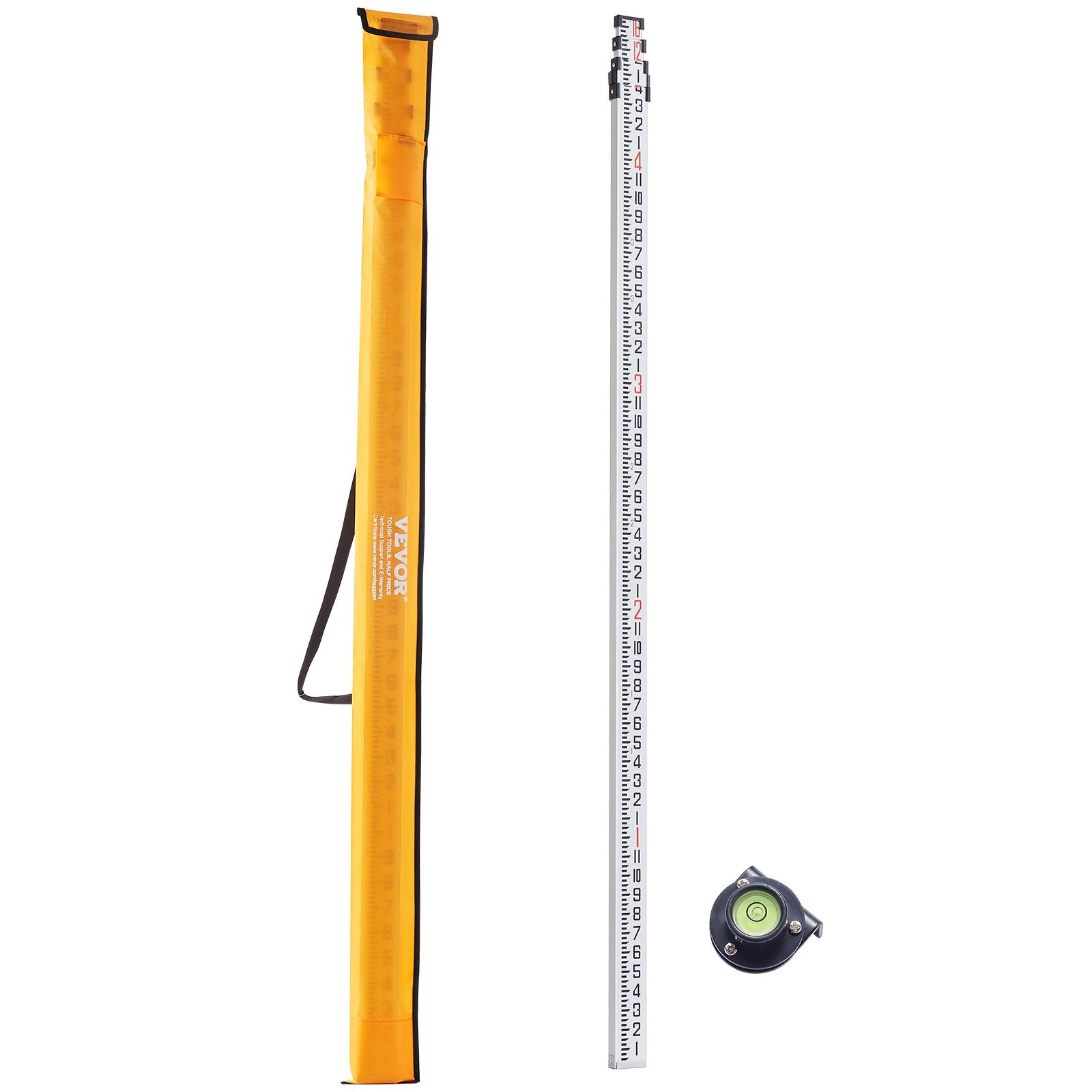 Measuring Rod 16-Feet/8ths 4 Sections Telescopic Grade Rod 1/8in w/ Bag V952-YZCLG16YCFEEEFB0YV0