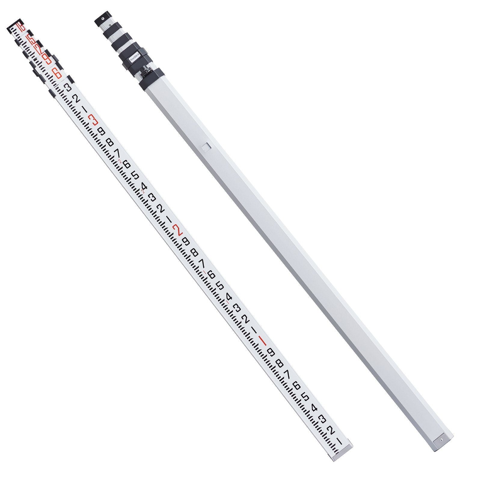Aluminum Grade Rod, 18-Feet/10ths 6 Sections Telescopic Measuring Rod,Double-Sided Scale 1/10ft Leveling Rod V952-YZCLG18YCFEEKTCTHV0