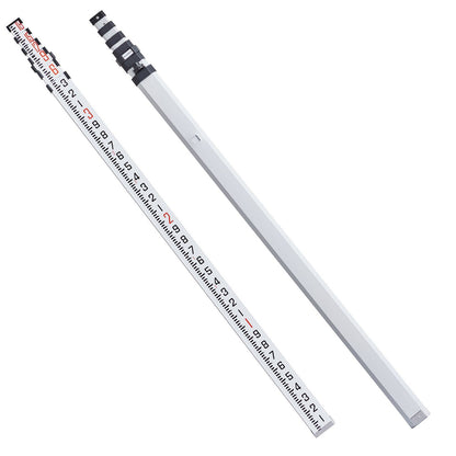 Aluminum Grade Rod, 18-Feet/10ths 6 Sections Telescopic Measuring Rod,Double-Sided Scale 1/10ft Leveling Rod V952-YZCLG18YCFEEKTCTHV0