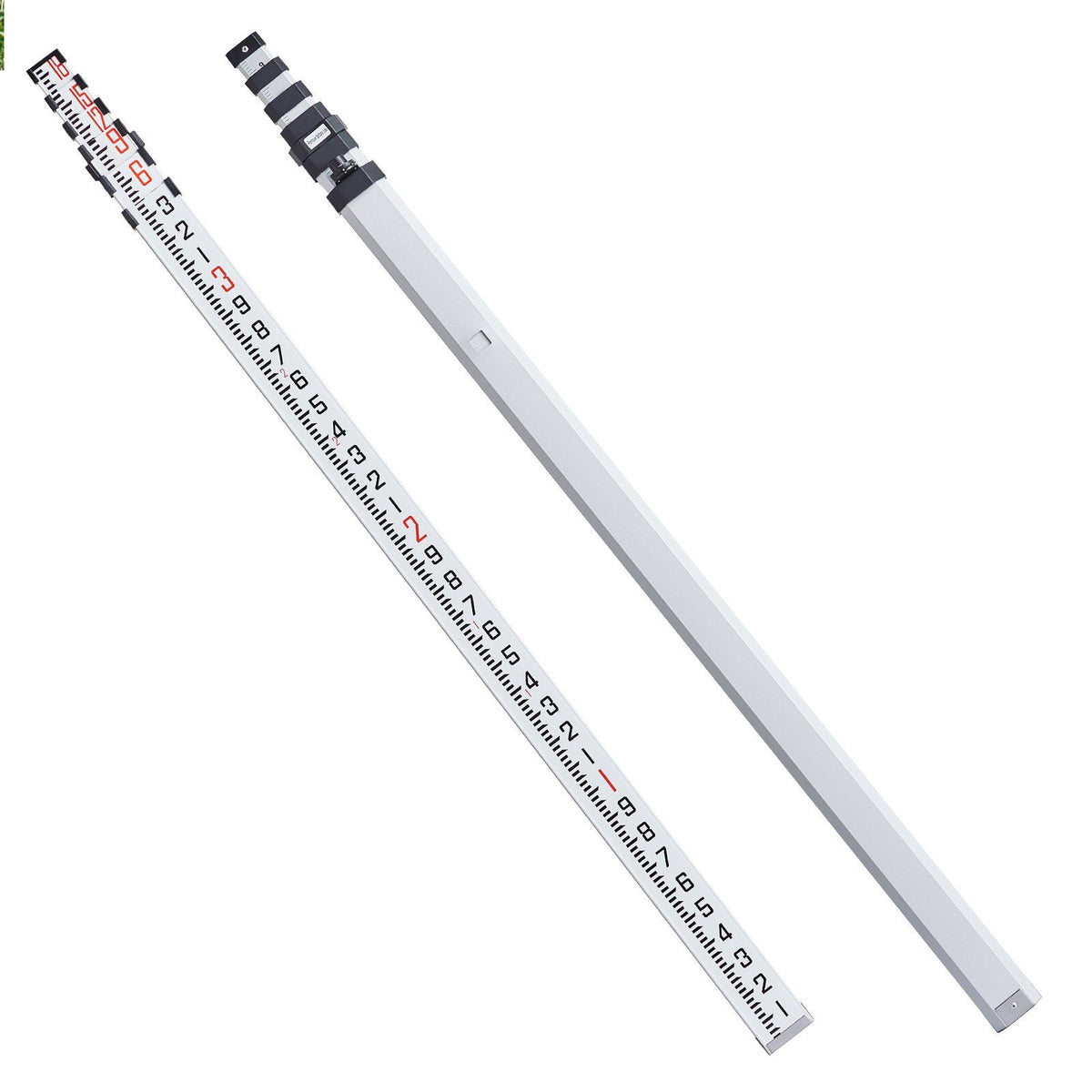 Aluminum Grade Rod, 18-Feet/10ths 6 Sections Telescopic Measuring Rod,Double-Sided Scale 1/10ft Leveling Rod V952-YZCLG18YCFEEKTCTHV0