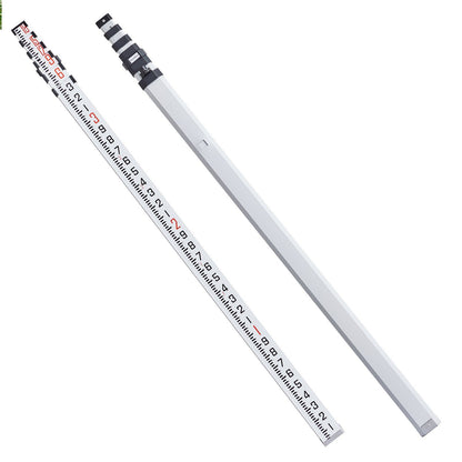 Aluminum Grade Rod, 18-Feet/10ths 6 Sections Telescopic Measuring Rod,Double-Sided Scale 1/10ft Leveling Rod V952-YZCLG18YCFEEKTCTHV0