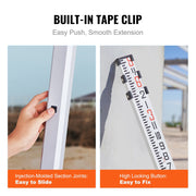 Aluminum Grade Rod, 9-Feet/8ths 3 Sections Telescopic Measuring Rod, Double-Sided Scale 1/8in Leveling Rod V952-YZCLG9YCFEETZ18PHV0
