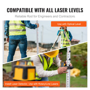 Aluminum Grade Rod, 9-Feet/8ths 3 Sections Telescopic Measuring Rod, Double-Sided Scale 1/8in Leveling Rod V952-YZCLG9YCFEETZ18PHV0