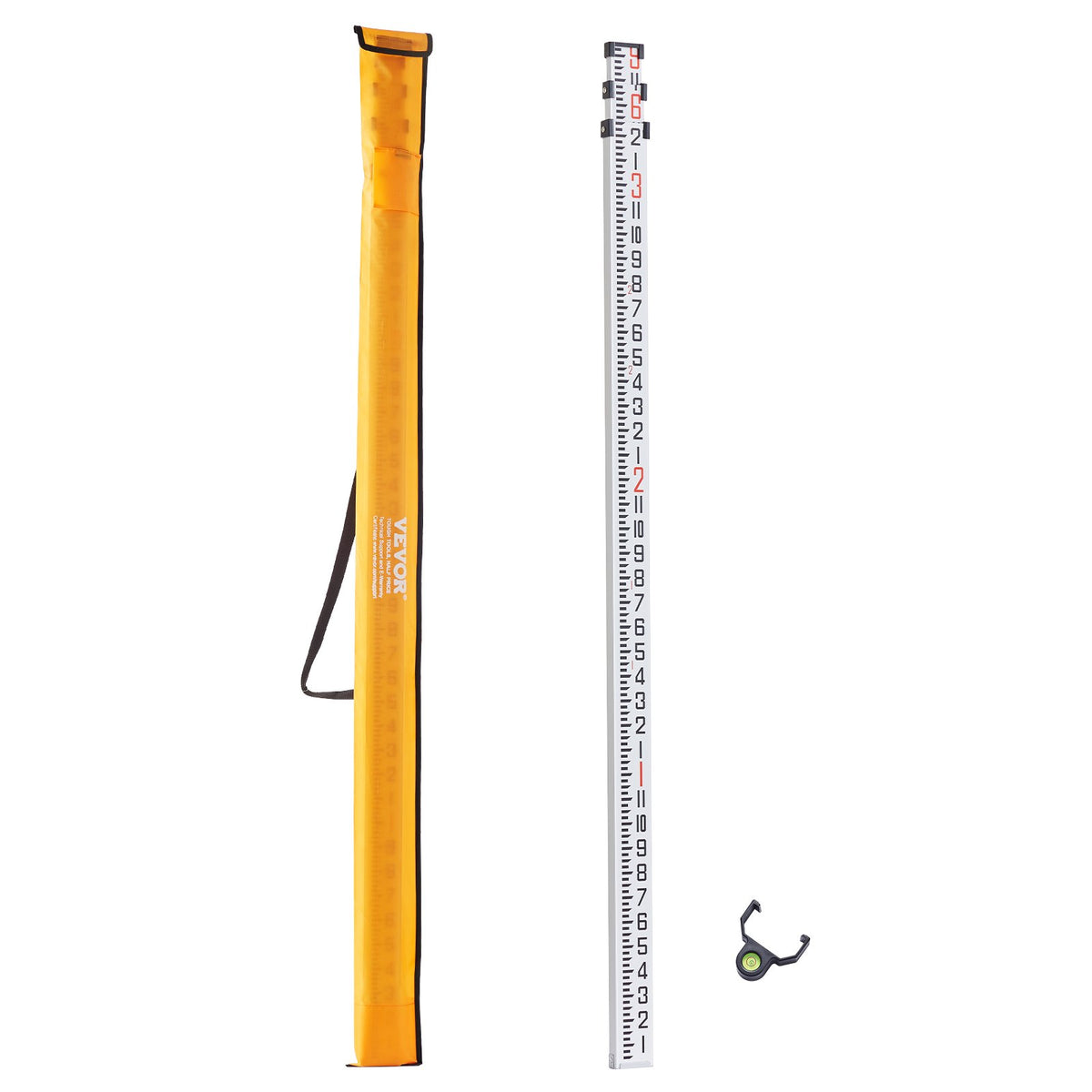 Aluminum Grade Rod, 9-Feet/8ths 3 Sections Telescopic Measuring Rod, Double-Sided Scale 1/8in Leveling Rod V952-YZCLG9YCFEETZ18PHV0