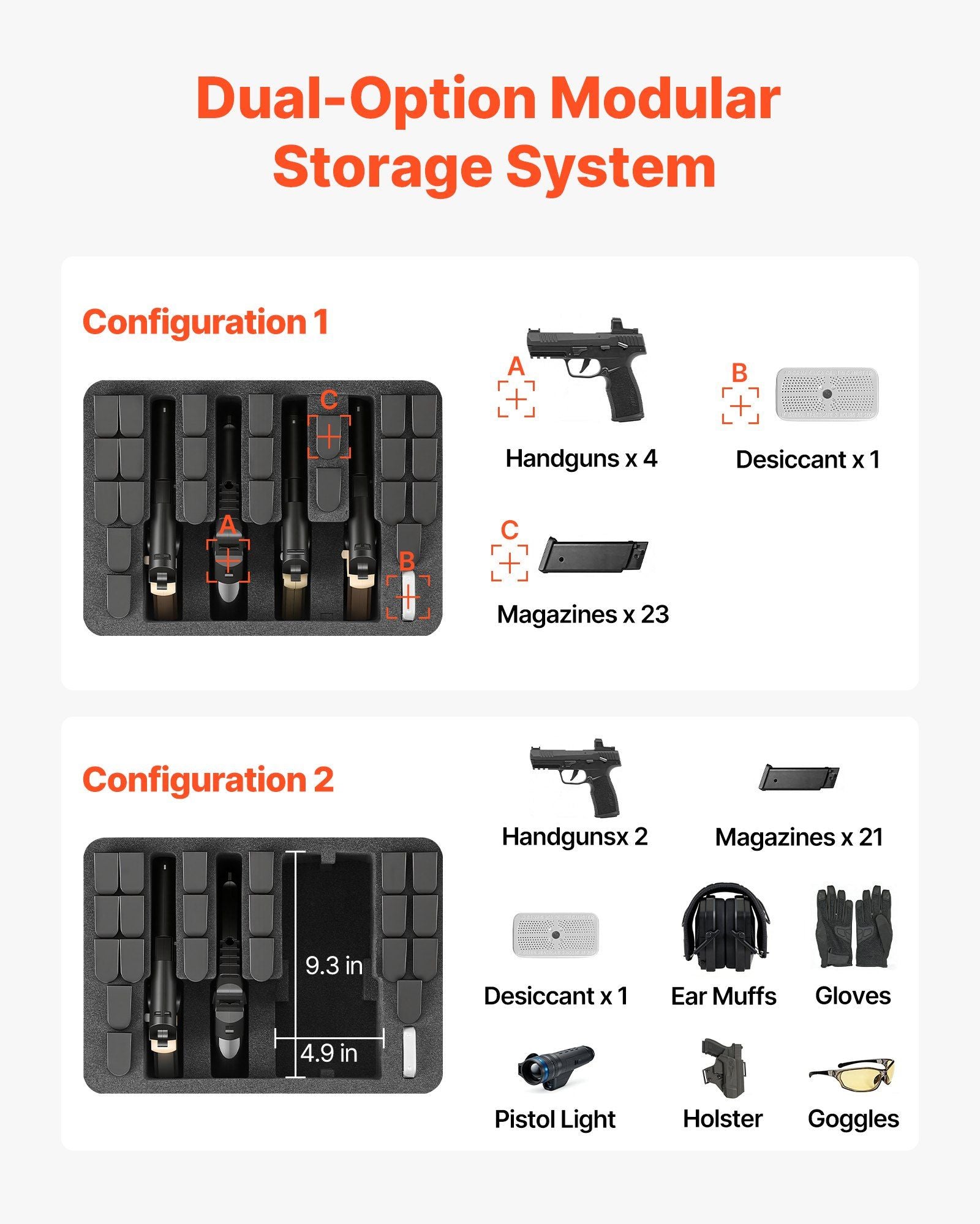 Hard Pistol Case, Heavy Duty Hard Gun Case with XPE Foam Lining, Waterproof Pistol Storage Box with V952-YZSQH1391286IRBBY001V0