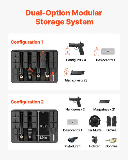 Hard Pistol Case, Heavy Duty Hard Gun Case with XPE Foam Lining, Waterproof Pistol Storage Box with V952-YZSQH1391286IRBBY001V0
