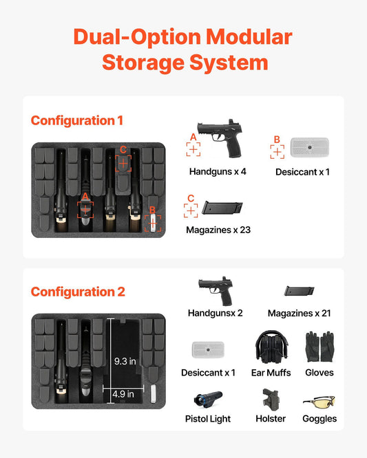 Hard Pistol Case, Heavy Duty Hard Gun Case with XPE Foam Lining, Waterproof Pistol Storage Box with V952-YZSQH1391286IRBBY001V0