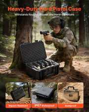 Hard Pistol Case, Heavy Duty Hard Gun Case with XPE Foam Lining, Waterproof Pistol Storage Box with V952-YZSQH1391286IRBBY001V0
