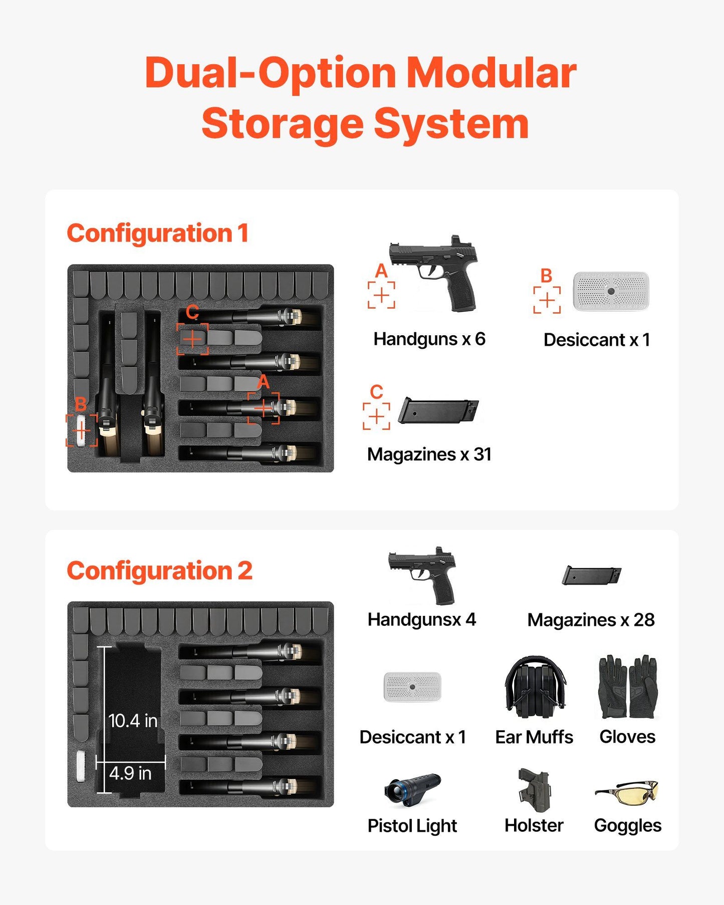 Hard Pistol Case, Heavy Duty Hard Gun Case with XPE Foam Interior, Waterproof Pistol Storage Box with V952-YZSQH1891638H0SQD001V0