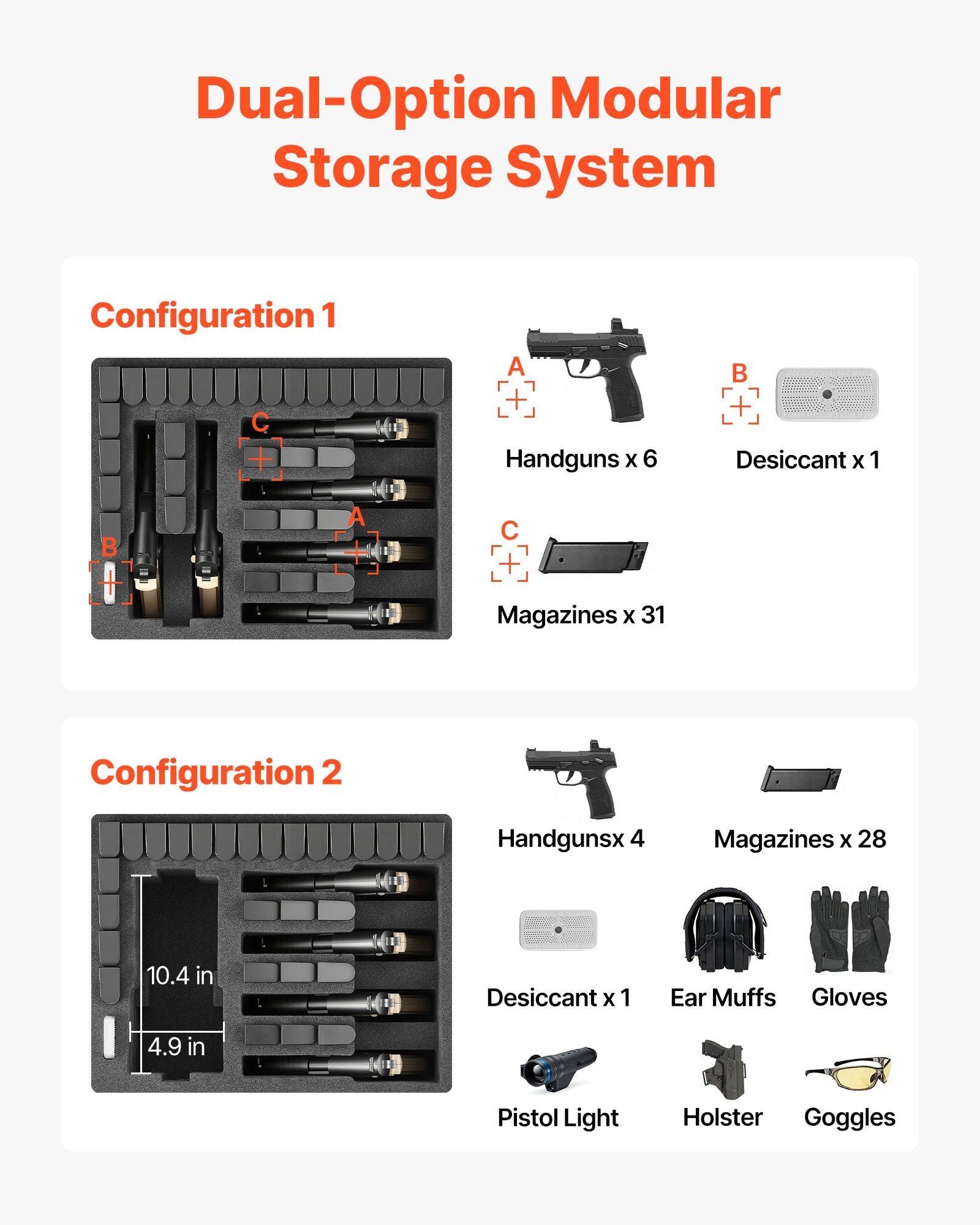 Hard Pistol Case, Heavy Duty Hard Gun Case with XPE Foam Interior, Waterproof Pistol Storage Box with V952-YZSQH1891638H0SQD001V0