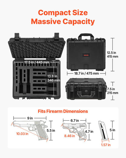 Hard Pistol Case, Heavy Duty Hard Gun Case with XPE Foam Interior, Waterproof Pistol Storage Box with V952-YZSQH1891638H0SQD001V0