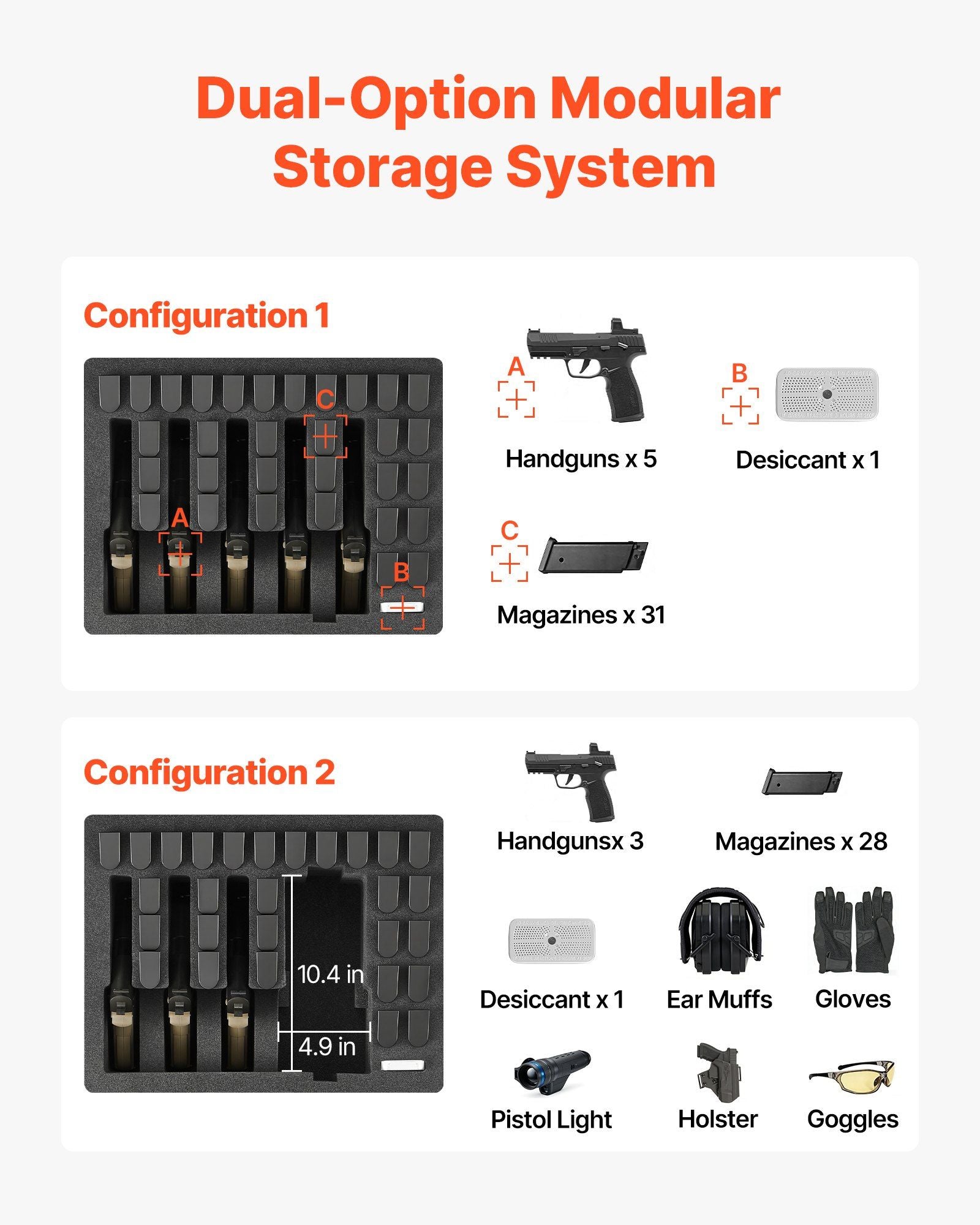 Hard Pistol Case, Heavy Duty Hard Gun Case with XPE Foam Lining, Waterproof Pistol Storage Box with V952-YZSQH1891638KE5MK001V0