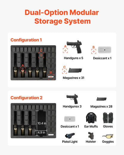 Hard Pistol Case, Heavy Duty Hard Gun Case with XPE Foam Lining, Waterproof Pistol Storage Box with V952-YZSQH1891638KE5MK001V0