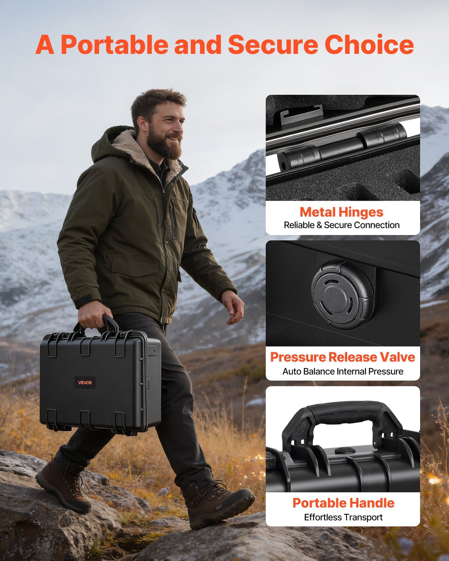 Hard Pistol Case, Heavy Duty Hard Gun Case with XPE Foam Lining, Waterproof Pistol Storage Box with V952-YZSQH1891638KE5MK001V0