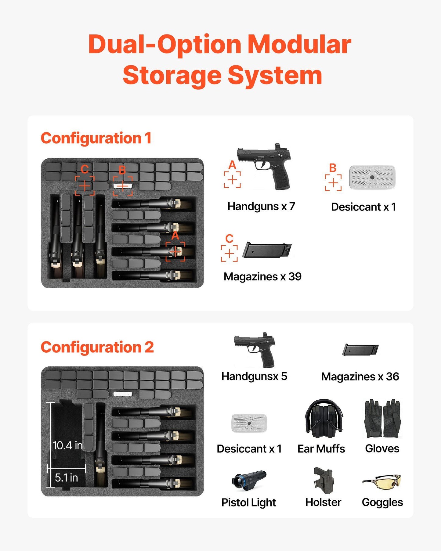 Hard Pistol Case, Heavy Duty Hard Gun Case with XPE Foam Lining, Waterproof Pistol Storage Box with V952-YZSQH19317184PR3I001V0