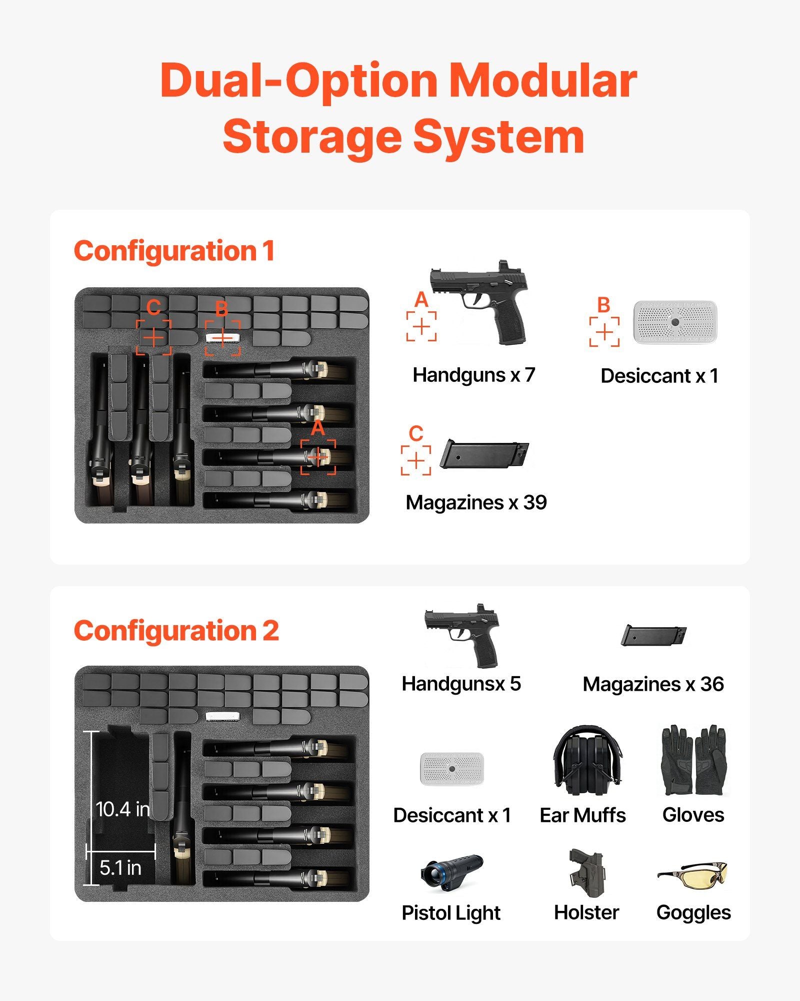Hard Pistol Case, Heavy Duty Hard Gun Case with XPE Foam Lining, Waterproof Pistol Storage Box with V952-YZSQH19317184PR3I001V0